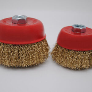 Brass cup brush for angle grinders